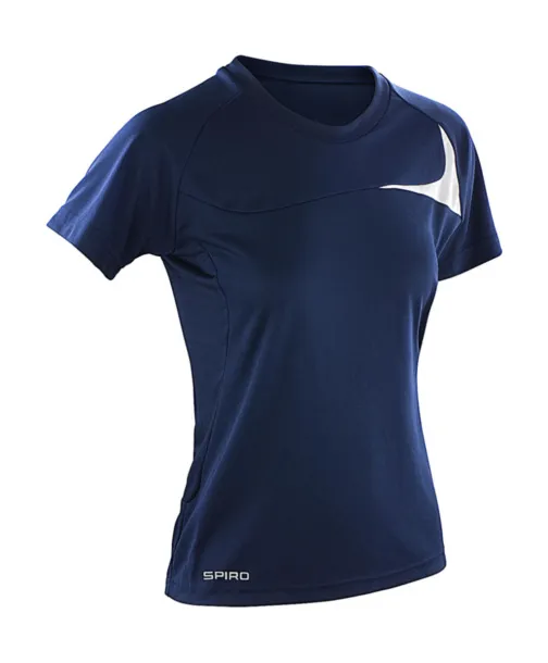  Spiro Ladies' Dash Training Shirt - Spiro Navy Bijela