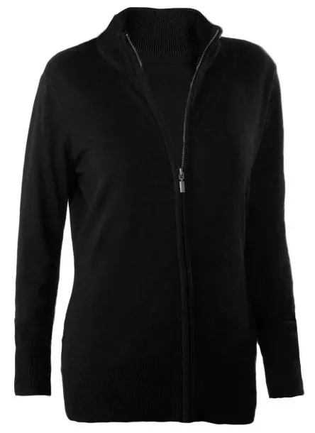  LADIES' FULL ZIP  CARDIGAN - Kariban Black