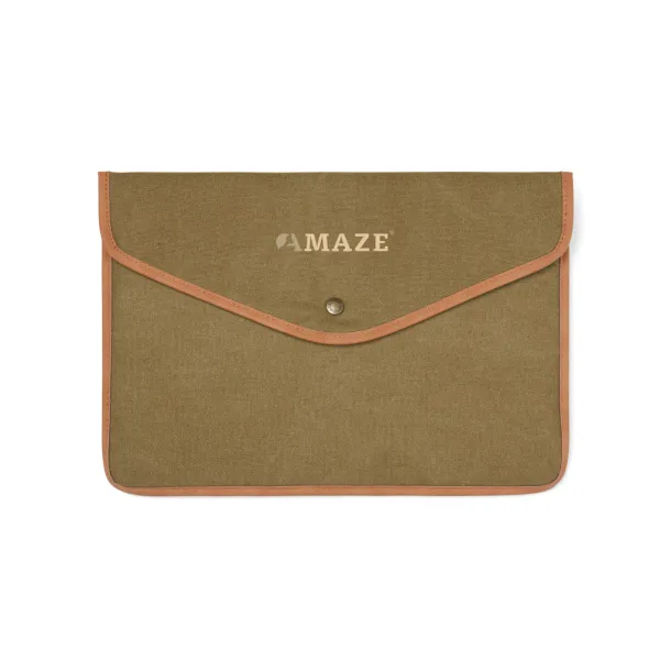 VINGA Bosler GRS recycled canvas 16" laptop sleeve - Vinga Green 
