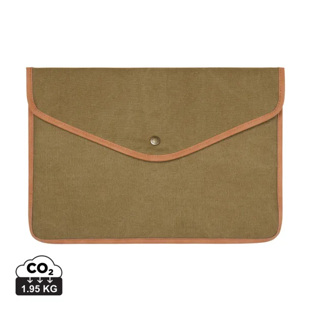 VINGA Bosler GRS recycled canvas 16" laptop sleeve - Vinga Green 