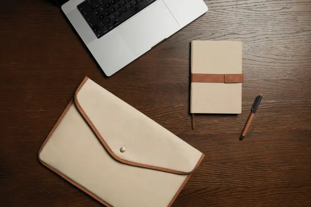 VINGA Bosler GRS recycled canvas 16" laptop sleeve - Vinga beige