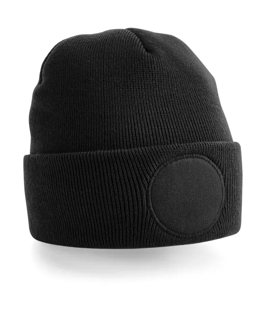  Circular Patch Beanie - Beechfield Black