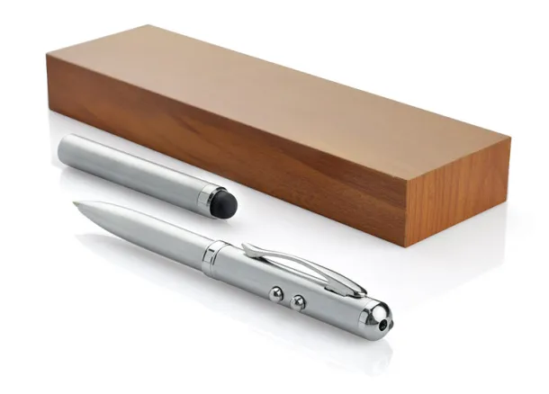 PRES Laser pointer and touch pen srebrny