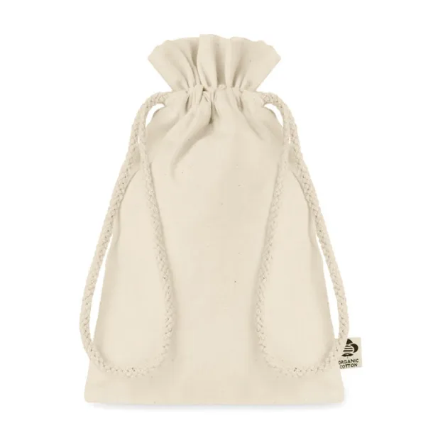 AMBER SMALL Small organic cotton gift bag Beige