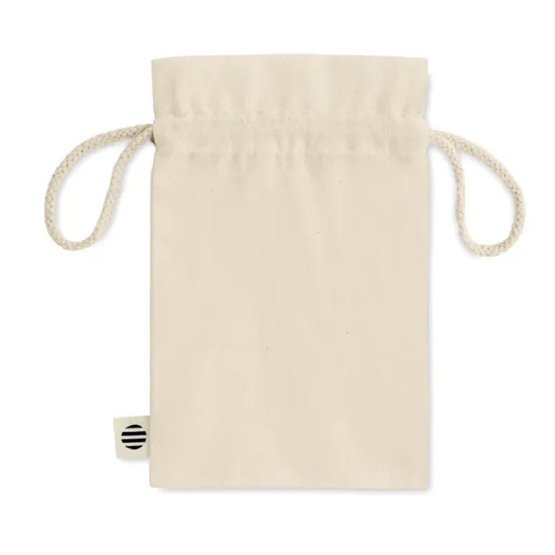 AMBER SMALL Small organic cotton gift bag Beige