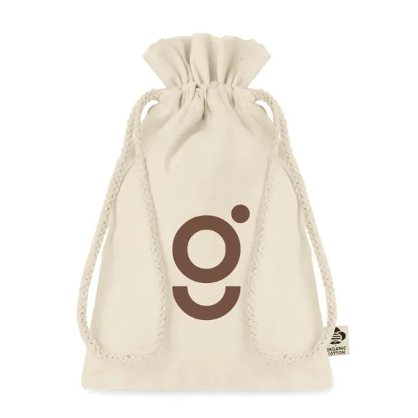 AMBER SMALL Small organic cotton gift bag Beige