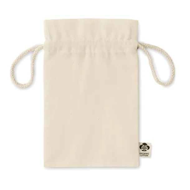 AMBER SMALL Small organic cotton gift bag Beige