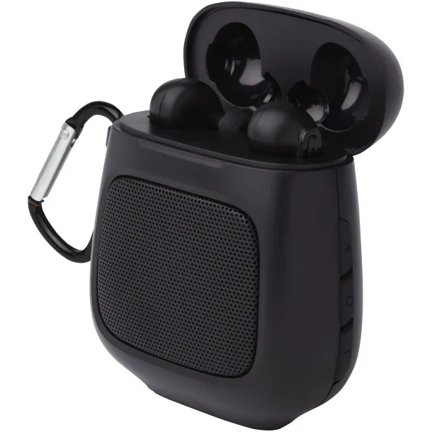 Remix auto pair True Wireless earbuds and speaker Solid black