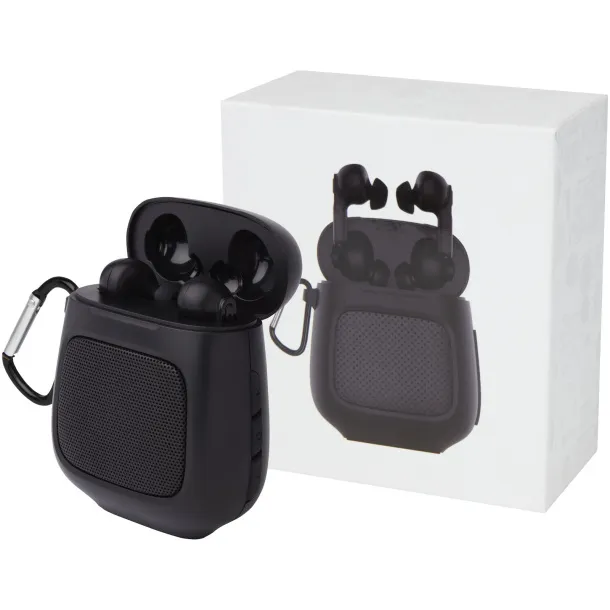 Remix auto pair True Wireless earbuds and speaker Solid black