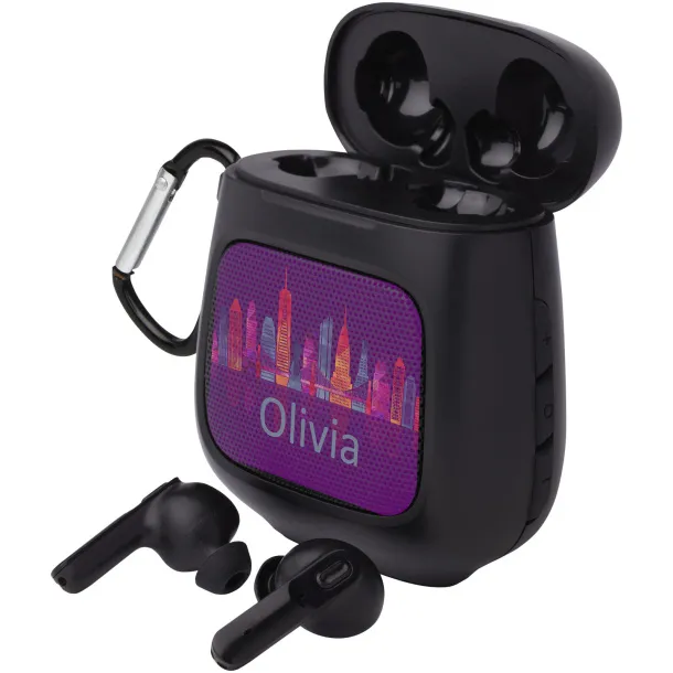 Remix auto pair True Wireless earbuds and speaker Solid black