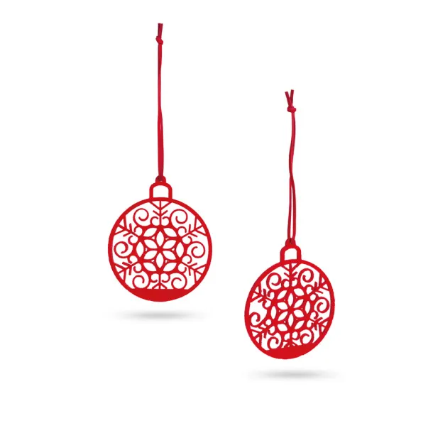 99330 Set of 2 Christmas decorations Red