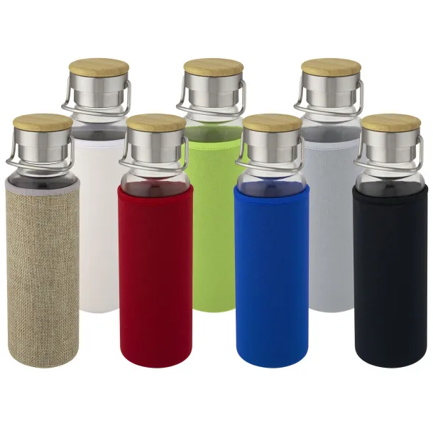 Thor 660 ml glass bottle with neoprene sleeve Natural