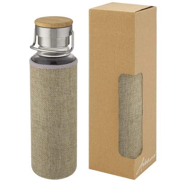 Thor 660 ml glass bottle with neoprene sleeve Natural