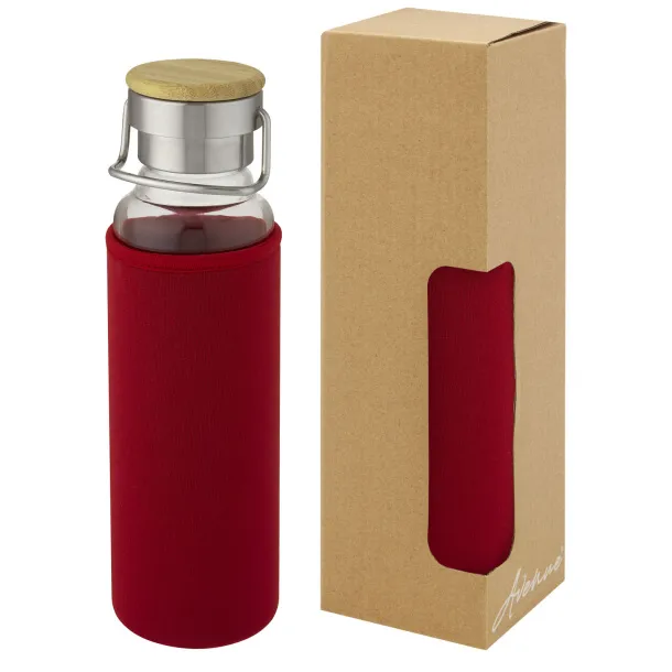 Thor 660 ml glass bottle with neoprene sleeve - Unbranded Red