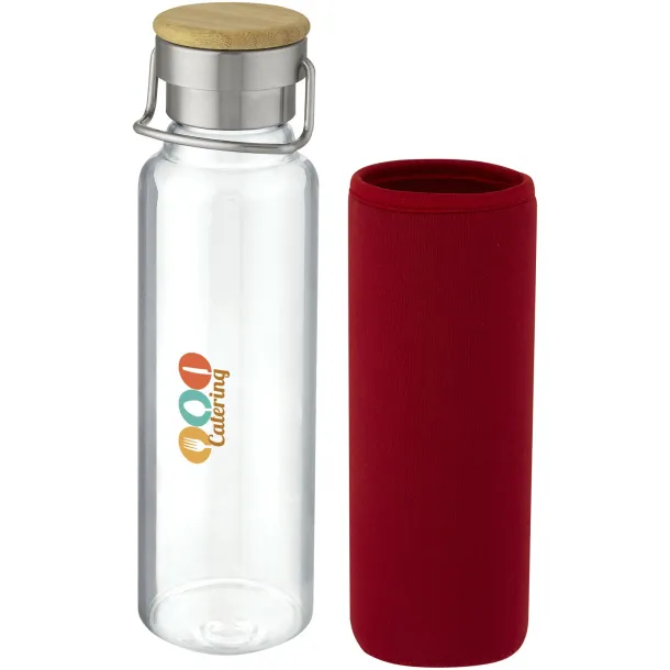 Thor 660 ml glass bottle with neoprene sleeve Red