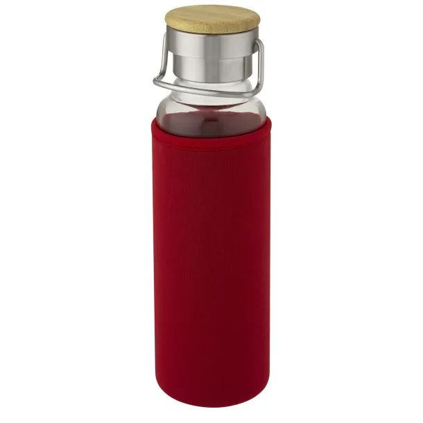 Thor 660 ml glass bottle with neoprene sleeve Red