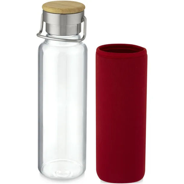 Thor 660 ml glass bottle with neoprene sleeve Red