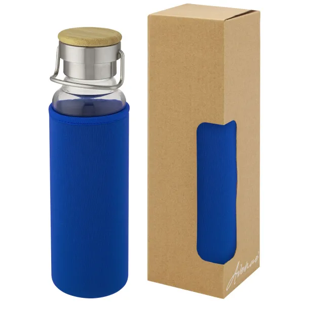 Thor 660 ml glass bottle with neoprene sleeve Blue