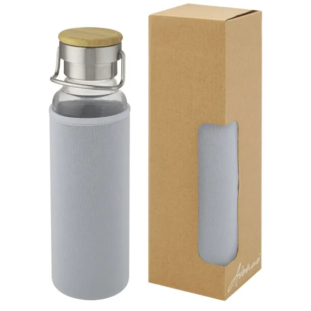 Thor 660 ml glass bottle with neoprene sleeve Grey