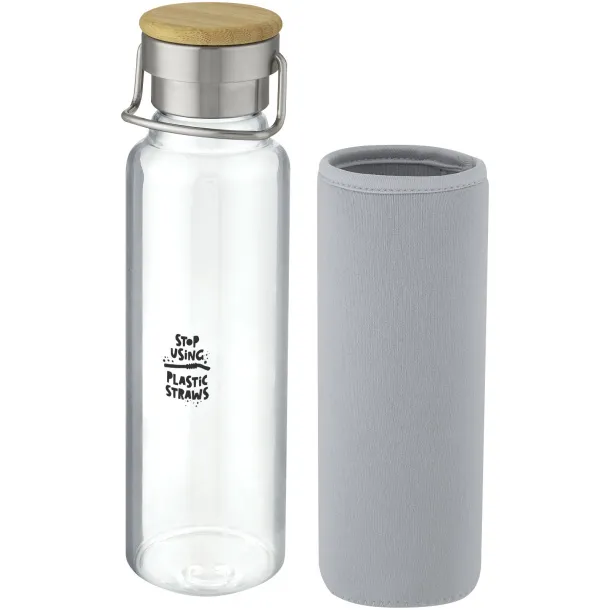 Thor 660 ml glass bottle with neoprene sleeve Grey