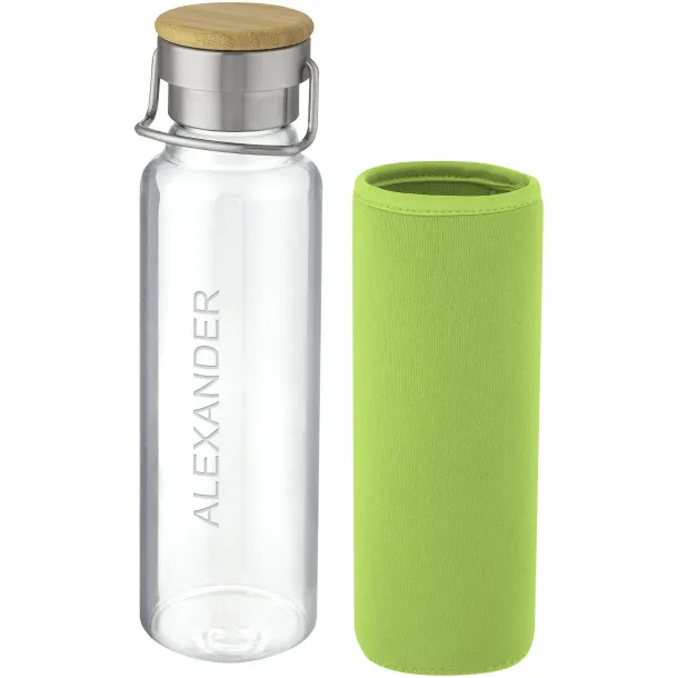 Thor 660 ml glass bottle with neoprene sleeve - Unbranded Lime