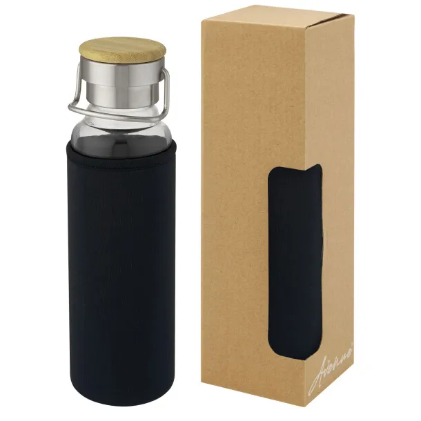 Thor 660 ml glass bottle with neoprene sleeve Solid black