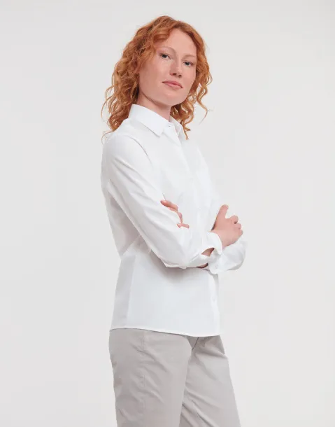  Ladies' Cotton Poplin Shirt LS - Russell Collection