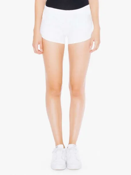  WOMEN'S INTERLOCK RUNNING SHORTS - American Apparel White