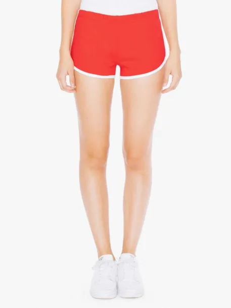  WOMEN'S INTERLOCK RUNNING SHORTS - American Apparel Red White