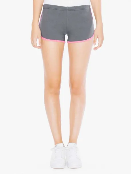  WOMEN'S INTERLOCK RUNNING SHORTS - American Apparel Dk.Grey Fuchsia