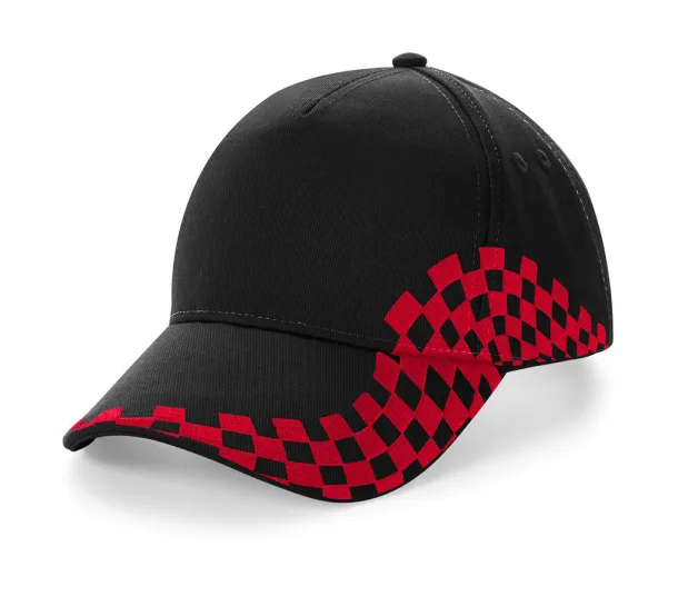  Grand Prix Cap - Beechfield Black Classic Red