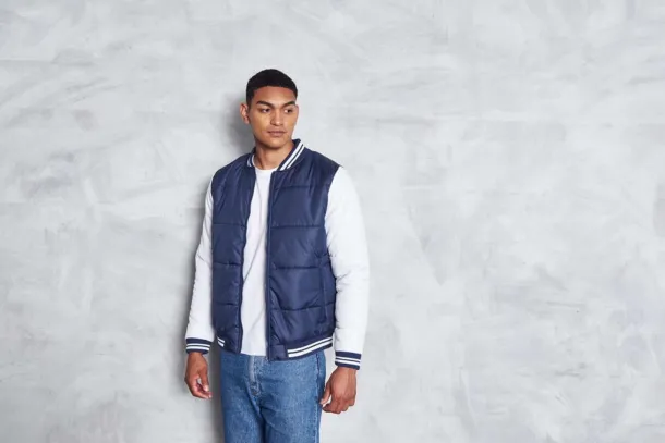  VARSITY PUFFER JACKET - Just Hoods New French Navy White