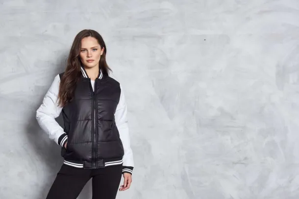  Pufer jakna - Just Hoods Jet Black Bijela
