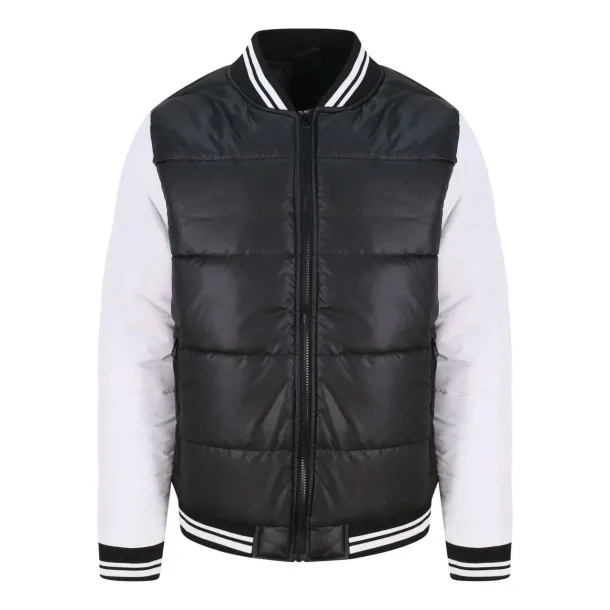  Pufer jakna - Just Hoods Jet Black Bijela