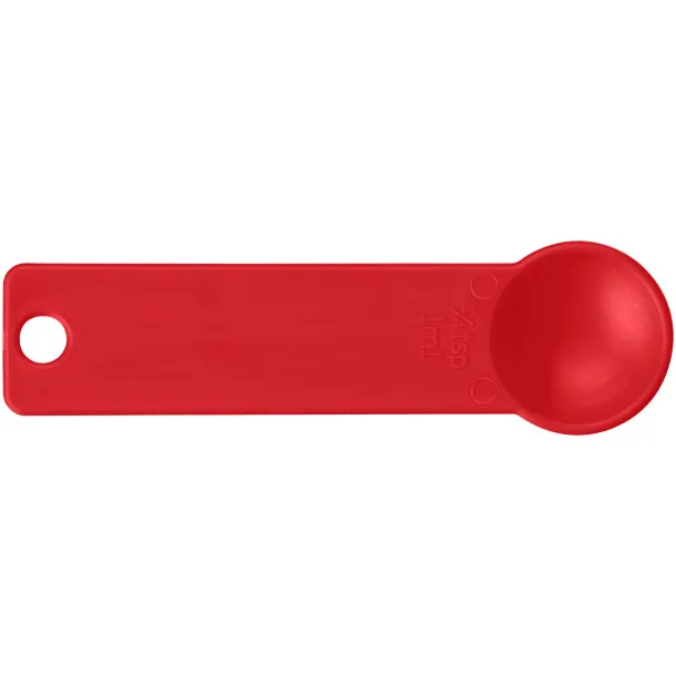 Ness plastic measuring spoon set with 4 sizes - PF Manufactured Red