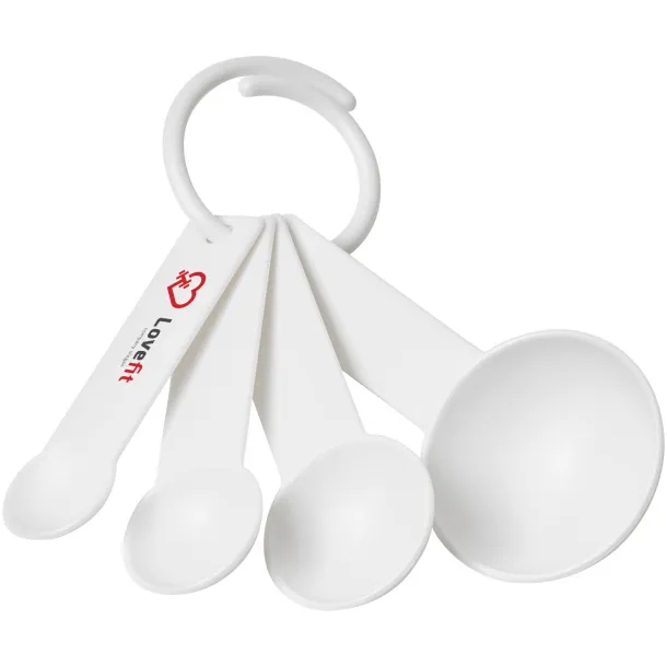 Ness plastic measuring spoon set with 4 sizes - PF Manufactured White