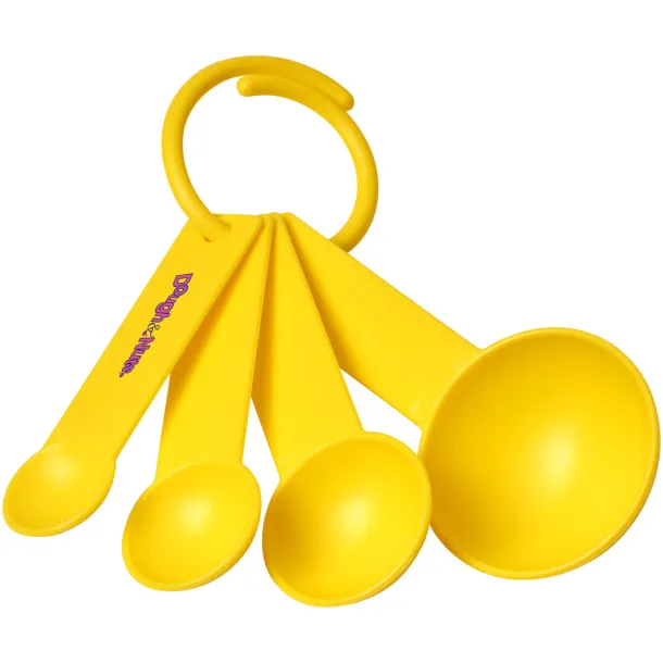 Ness plastic measuring spoon set with 4 sizes - PF Manufactured Yellow