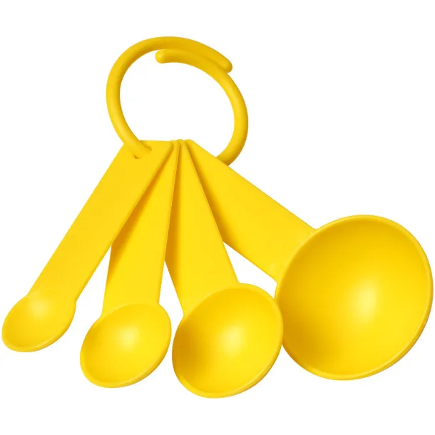 Ness plastic measuring spoon set with 4 sizes - PF Manufactured Yellow