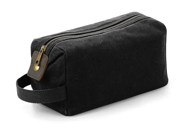  Heritage Waxed Canvas Wash Bag - Quadra Black