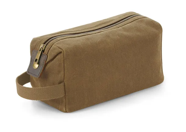  Heritage Waxed Canvas Wash Bag - Quadra Desert Sand