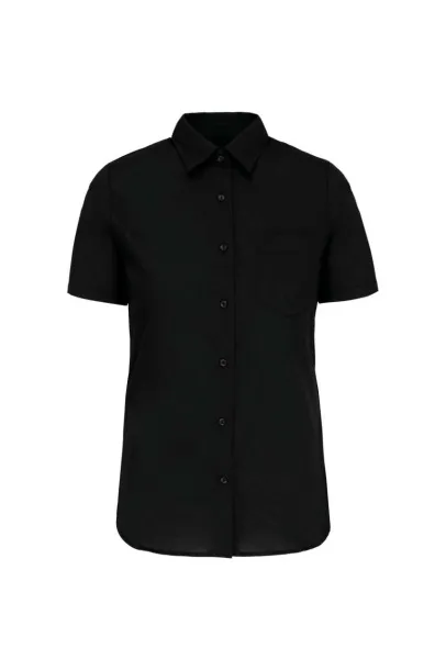  LADIES' SHORT-SLEEVED COTTON POPLIN SHIRT - Kariban Black