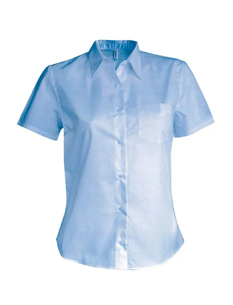  LADIES' SHORT-SLEEVED COTTON POPLIN SHIRT - Kariban Bright Sky