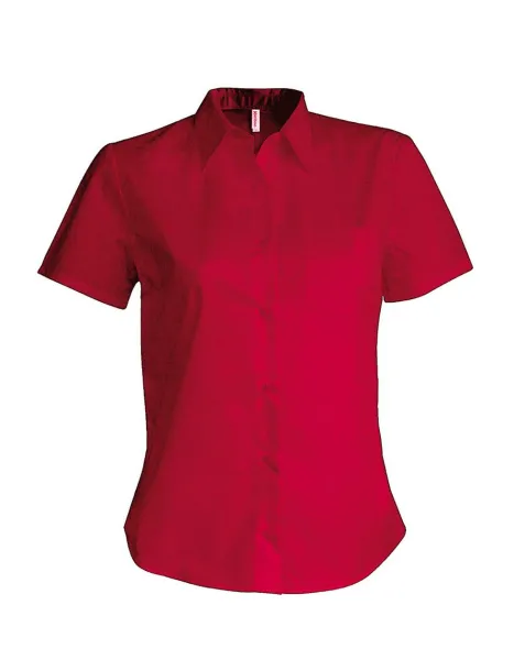  LADIES' SHORT-SLEEVED COTTON POPLIN SHIRT - Kariban Klasična crvena