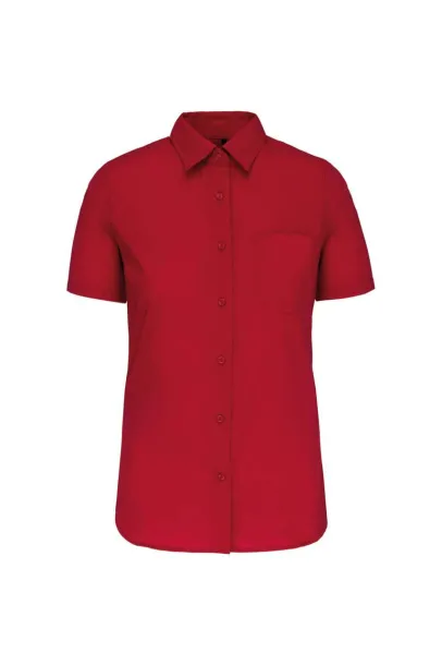  LADIES' SHORT-SLEEVED COTTON POPLIN SHIRT - Kariban Klasična crvena