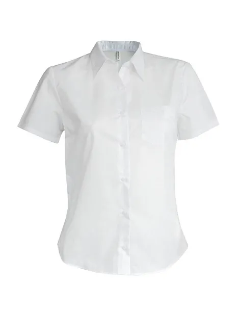  LADIES' SHORT-SLEEVED COTTON POPLIN SHIRT - Kariban White