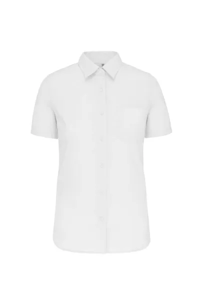  LADIES' SHORT-SLEEVED COTTON POPLIN SHIRT - Kariban White