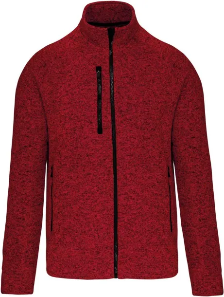  MEN'S FULL ZIP HEATHER JACKET - Kariban Red Melange