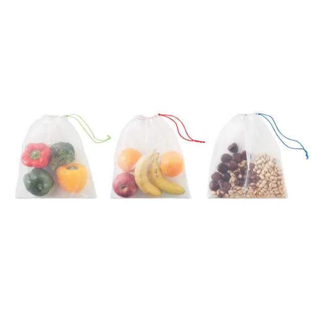 VEGGIE SET RPET Set of 3 RPET fruit/food bags White