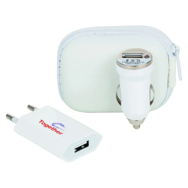  Charging set, SB wall charger and car charger white