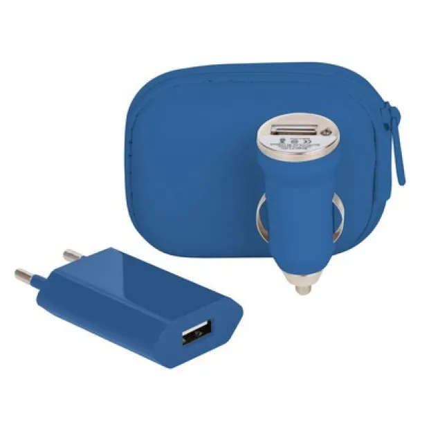  Charging set, SB wall charger and car charger navy blue